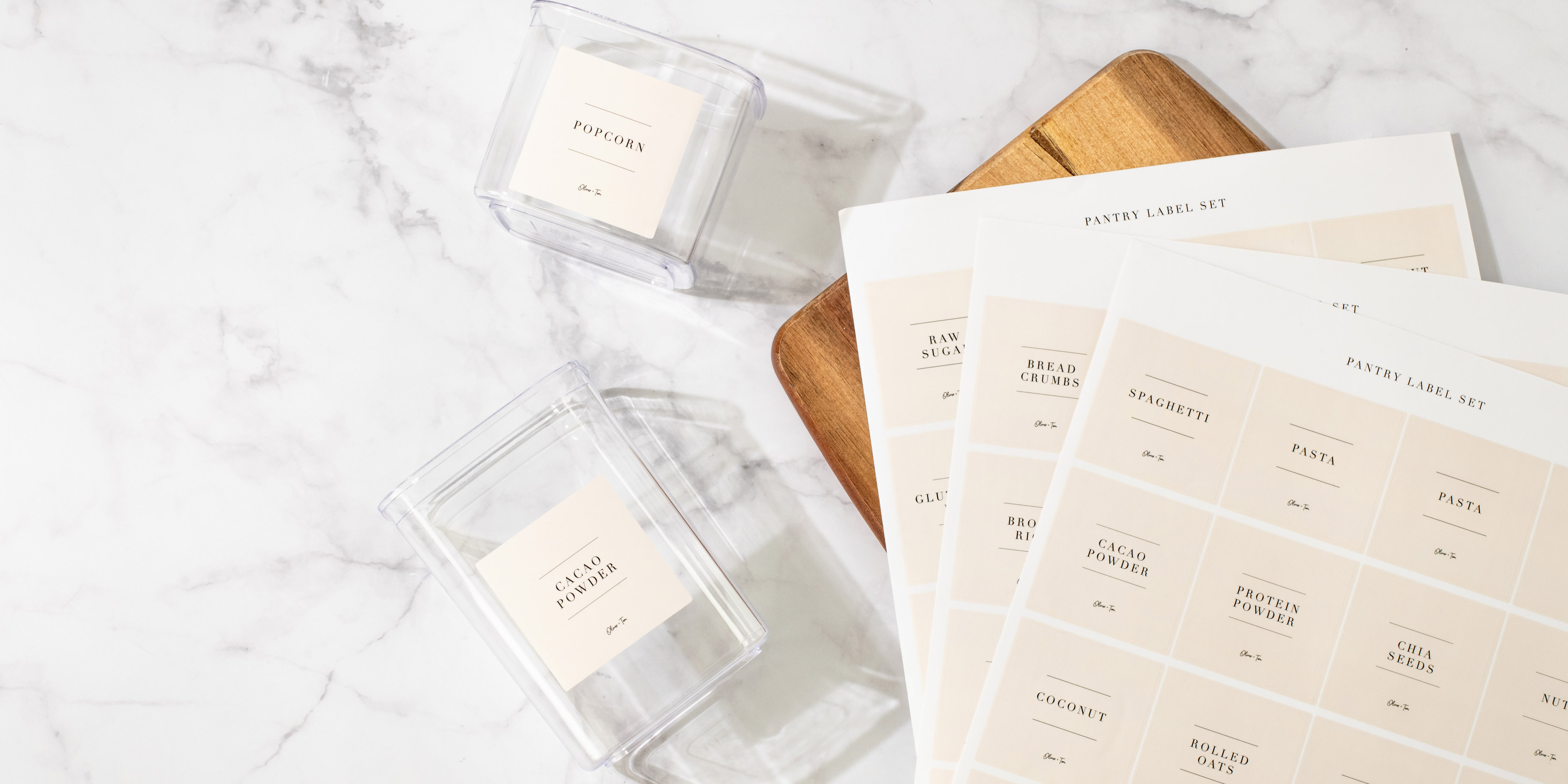 Kitchen Pantry Labels | Minimalist | Luxe | Pre-Curated | Oliver + Tom