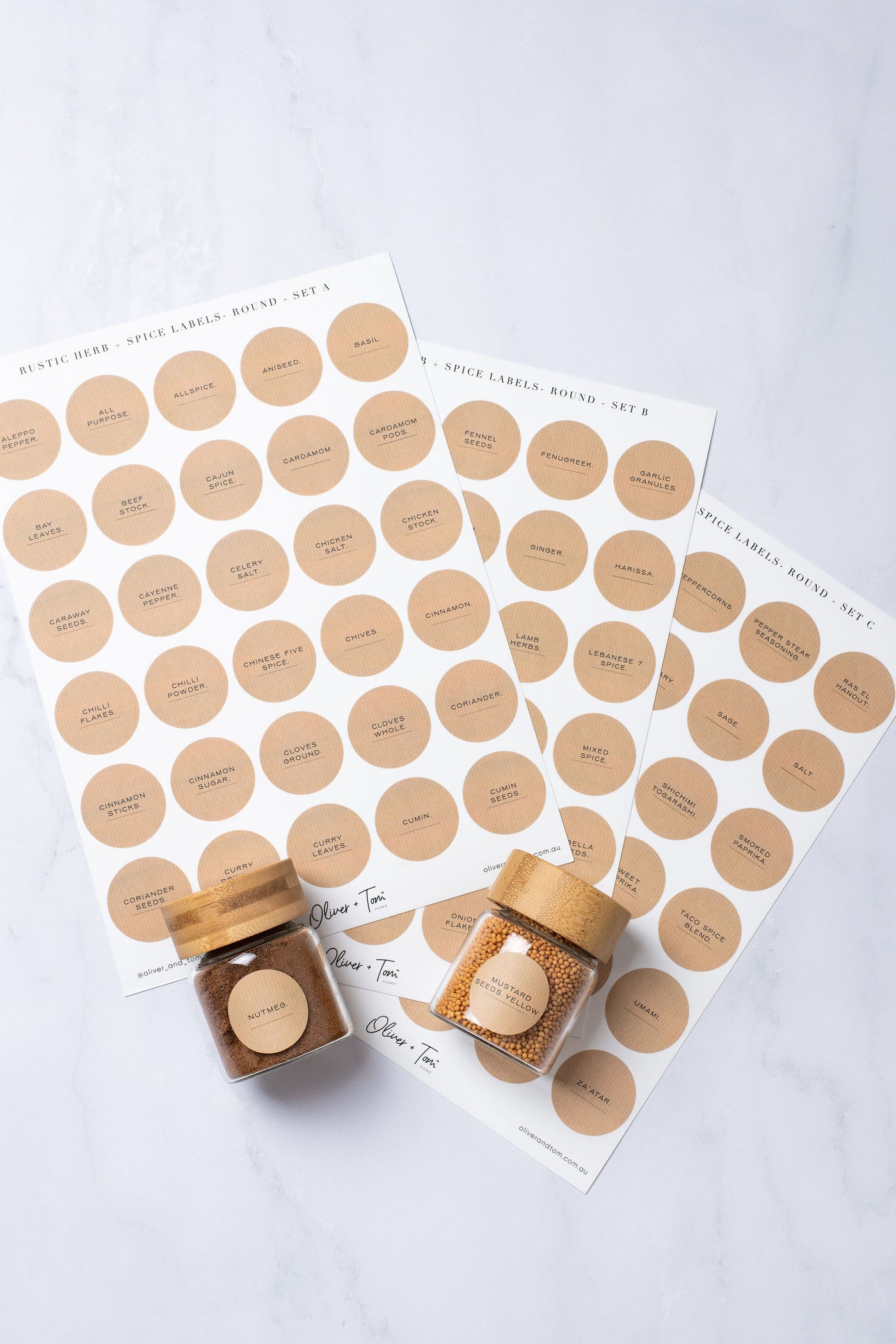 Rustic Looking Labels Herb and Spice Jar Labels Set | Rustic Label Design | Luxe | Pre ...