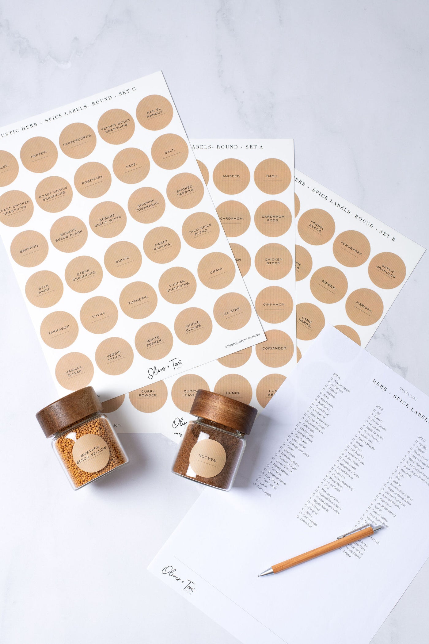 Rustic Recipe Box Labels Herb and Spice Jar Labels Set | Rustic Label Design | Luxe | Pre ...