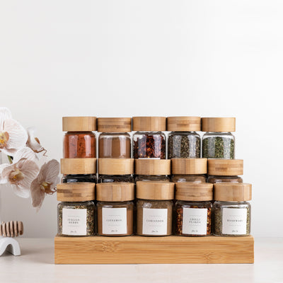 Bamboo Spice Jars + Complete Home Label Bundle