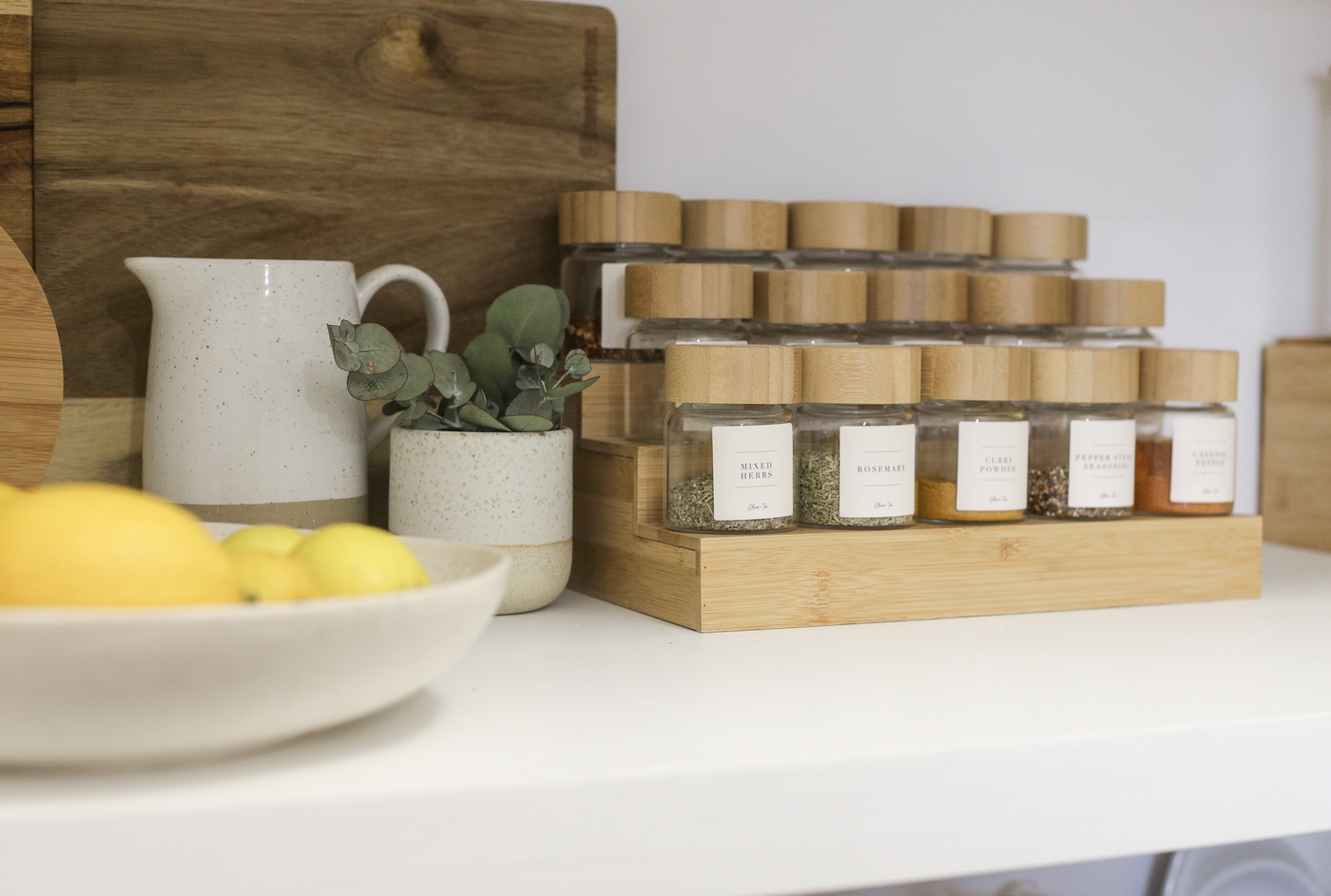 Bamboo Spice Jars + Complete Home Label Bundle