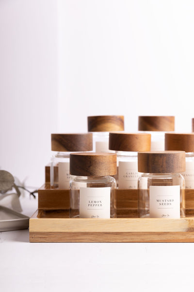 Acacia Spice Jars + Complete Home Label Bundle